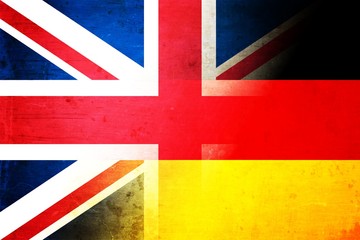 UK and Germany grunge flag mix