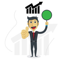 Businessman Vector Illustration with Profit Progress Concept.