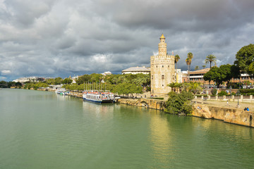 Obraz premium Golden Tower in Seville, the capital of Andalusia.