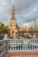 Fototapeta na wymiar Plaza of Spain in Seville, the capital of Andalusia.