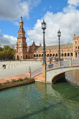 Fototapeta na wymiar Plaza of Spain in Seville, the capital of Andalusia.