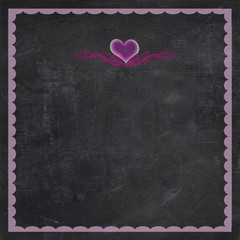 Chalkboard promjotional backgrounds with purple scalloped borders