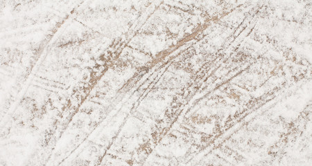 Nature Winter background With Snow pattern on wood surface