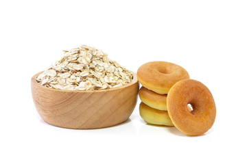 oats close up on white background.