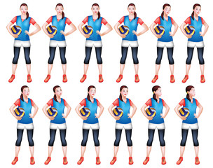 Fototapeta premium Volleyball Player in blue sports attire