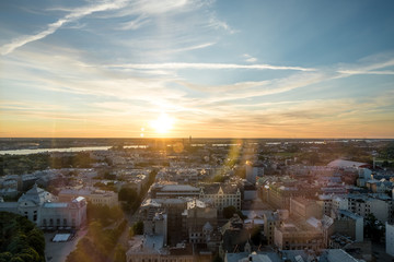 Fototapeta na wymiar Beautiful sunset view over Riga