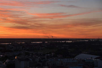 Fototapeta premium Beautiful sunset view over Riga