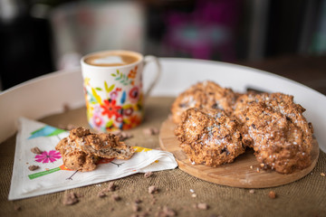 Gluten free cookies with coconut oil, coconut flour with hot coffee
