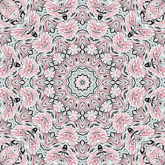 Seamless abstract pattern kaleidoscopic mosaic ornamental print