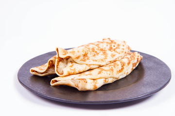 Pancakes stuffed with braised apples 