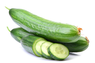 Cucumber on white background