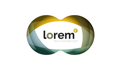 Abstract geometric design logo made of flowing elements