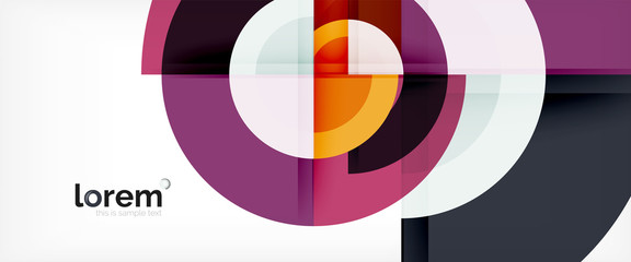 Obraz premium Modern geometric circles abstract background, colorful round shapes with shadow effects