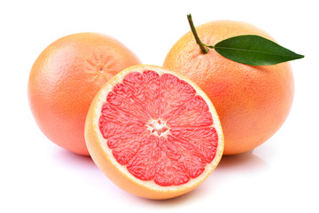 Grapefruit on white background