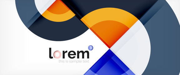 Obraz premium Modern geometric circles abstract background, colorful round shapes with shadow effects