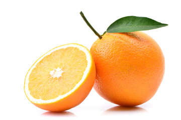 Orange fruit on white background