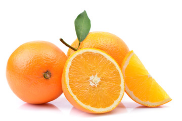 Orange fruit on white background