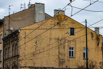 Tenements in Kazimierz in Krakow. Poland