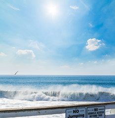 Waves in Pacific Beach in San Diego