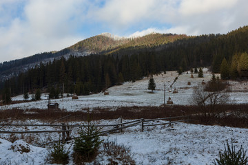 Mountain winter landscape, Carpathians