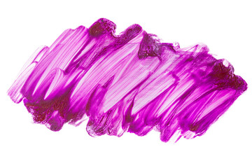 purple watercolor stain with paper texture with texture strips from brush strokes on white background isolated. hand drawing.