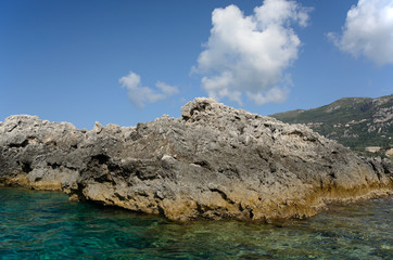 Fototapeta na wymiar coastline of Paleokastrits, Corfu, Ionian Islands, Greece