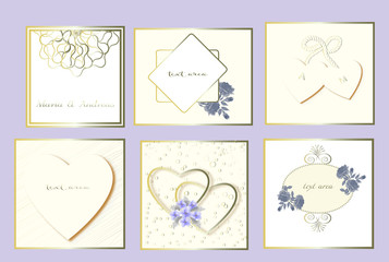  vector set of wedding cards
