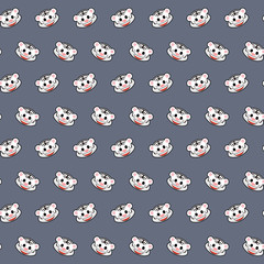 White tiger - emoji pattern 01