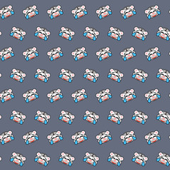 White tiger - emoji pattern 03