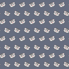 White tiger - emoji pattern 09