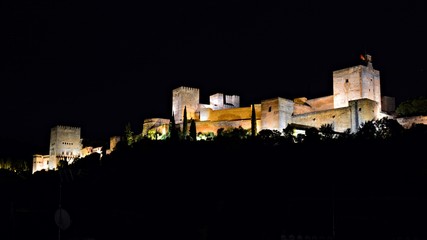 La Alhambra de Granada, nocturna