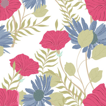 Beautiful seamless floral pattern background. © thitiphorn