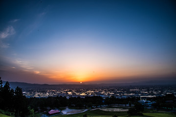 夕方の散居村