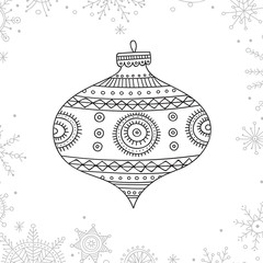 Vector Christmas coloring tree decoration bauble