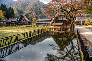 秋の合掌造り集落