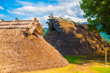Fudodo ruins in Toyama, Japan. Japanese old house which people used to live in the Jomon period.