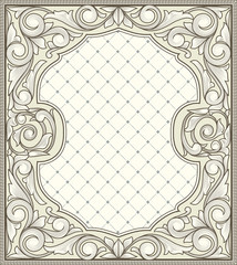Vintage monochrome decorative ornate card