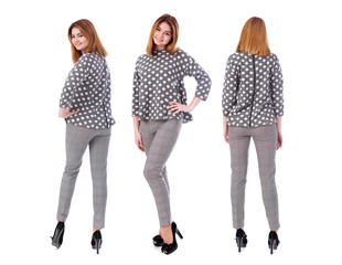 Fototapeta premium Fashion collage three young girls