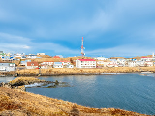 Seascape view at Stykkisholmur church hill, Iceland