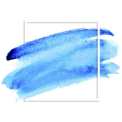 Blue watercolor banner for design