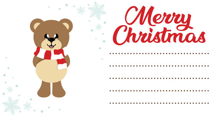 Fototapeta premium cartoon christmas santa claus and сhristmas bear on the christmas letter to santa