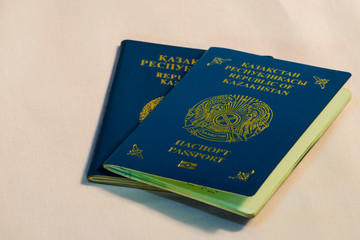 Fototapeta premium two passports of a citizen of the Republic of Kazakhstan