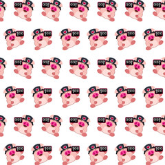 Commando piggy - sticker pattern 01