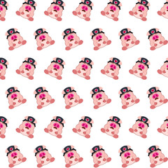 Commando piggy - sticker pattern 06