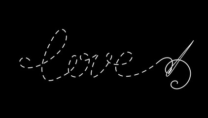 Vector lettering love word.