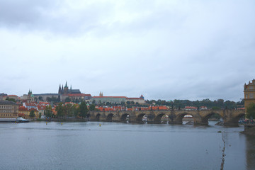 Fototapeta na wymiar Czech Republic. Prague. Panorama of Charles bridge