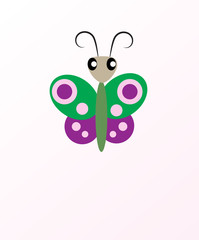 Art vector colorful illustration with beautiful butterfly