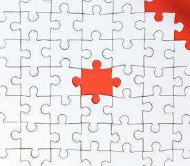 Background of white puzzle with bright res puzzle center