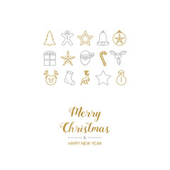 Christmas decoration with hand drawn elements. Vector.