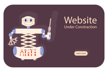 Concept Website Under Construction with robot 